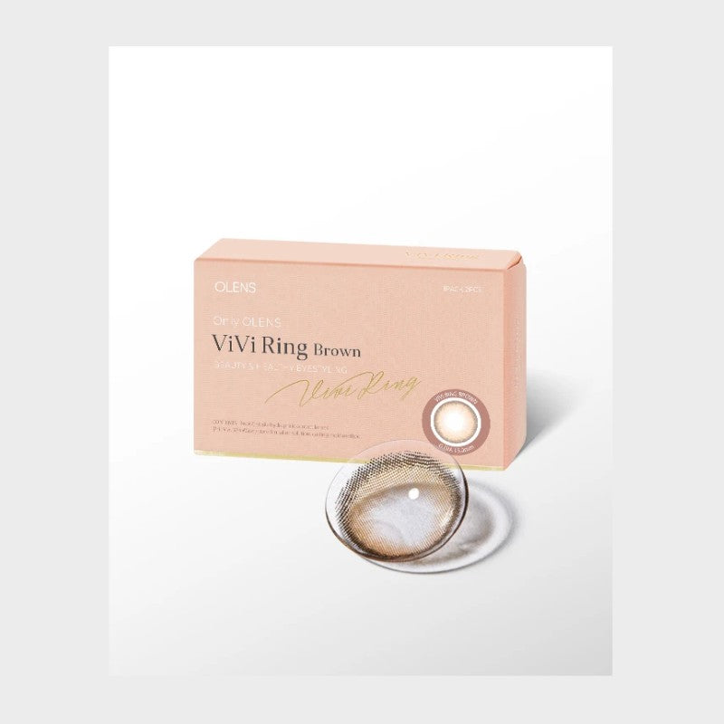 Olens 1 Month Colored Contact Lenses Vivi Ring Brown -3.00 2pcs
