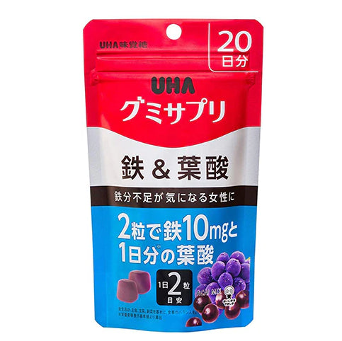 UHA-悠哈-味觉糖叶酸营养软糖(综合巴西莓口味)40粒20日