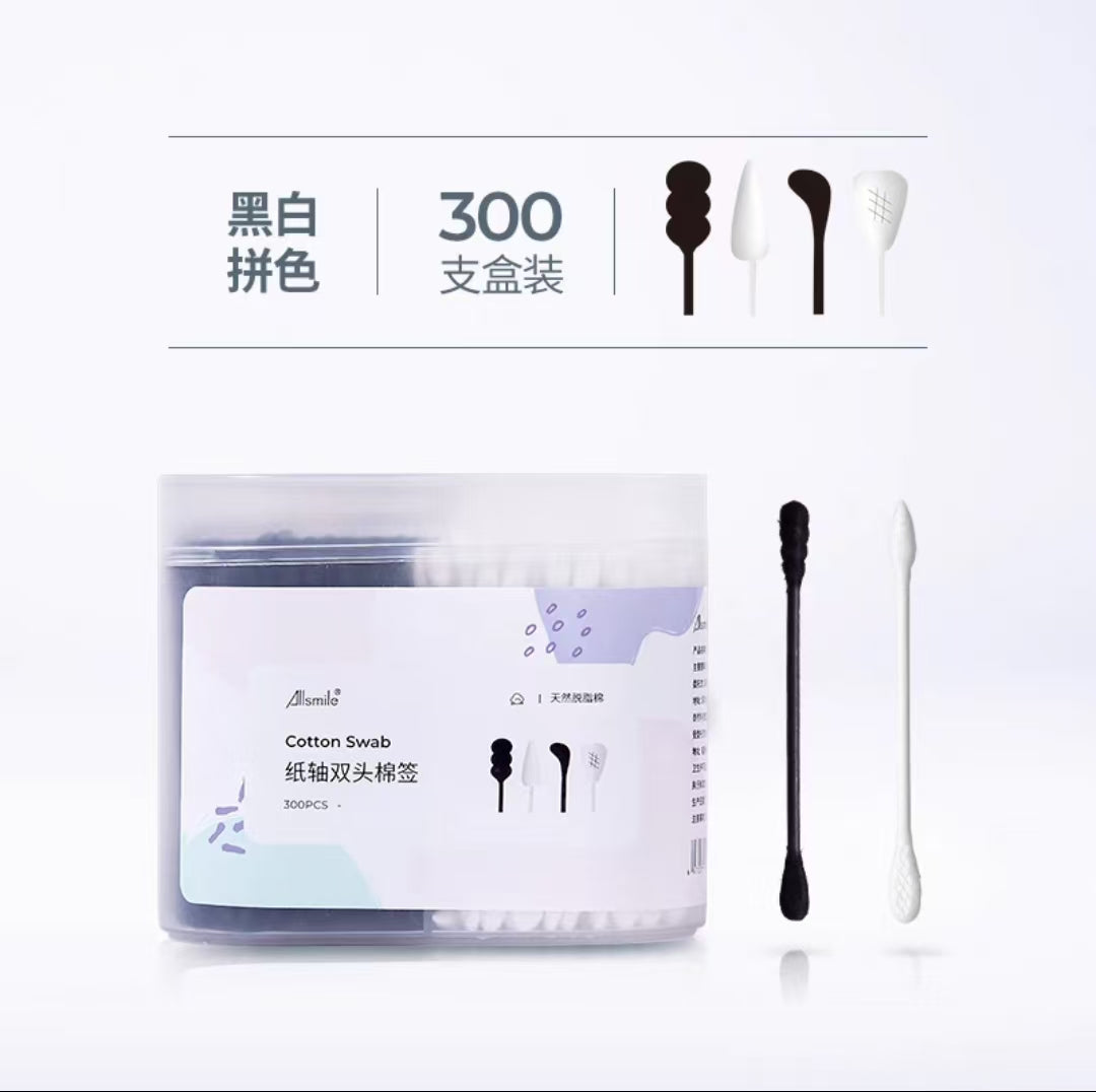 Allsmile-纸轴双头棉签（黑白混装）300支