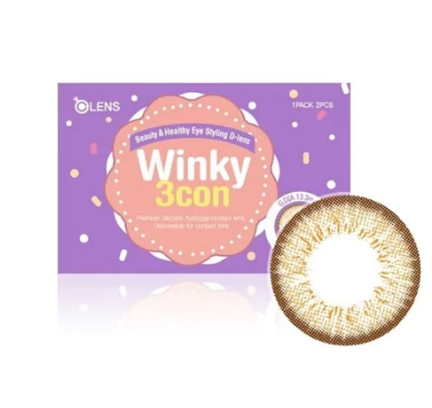 Olens-Winky-3Con-Brown-月抛一对-6.00